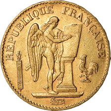 Moeda, França, Génie, 20 Francs, 1889, Paris, AU(50-53), Dourado, KM:825