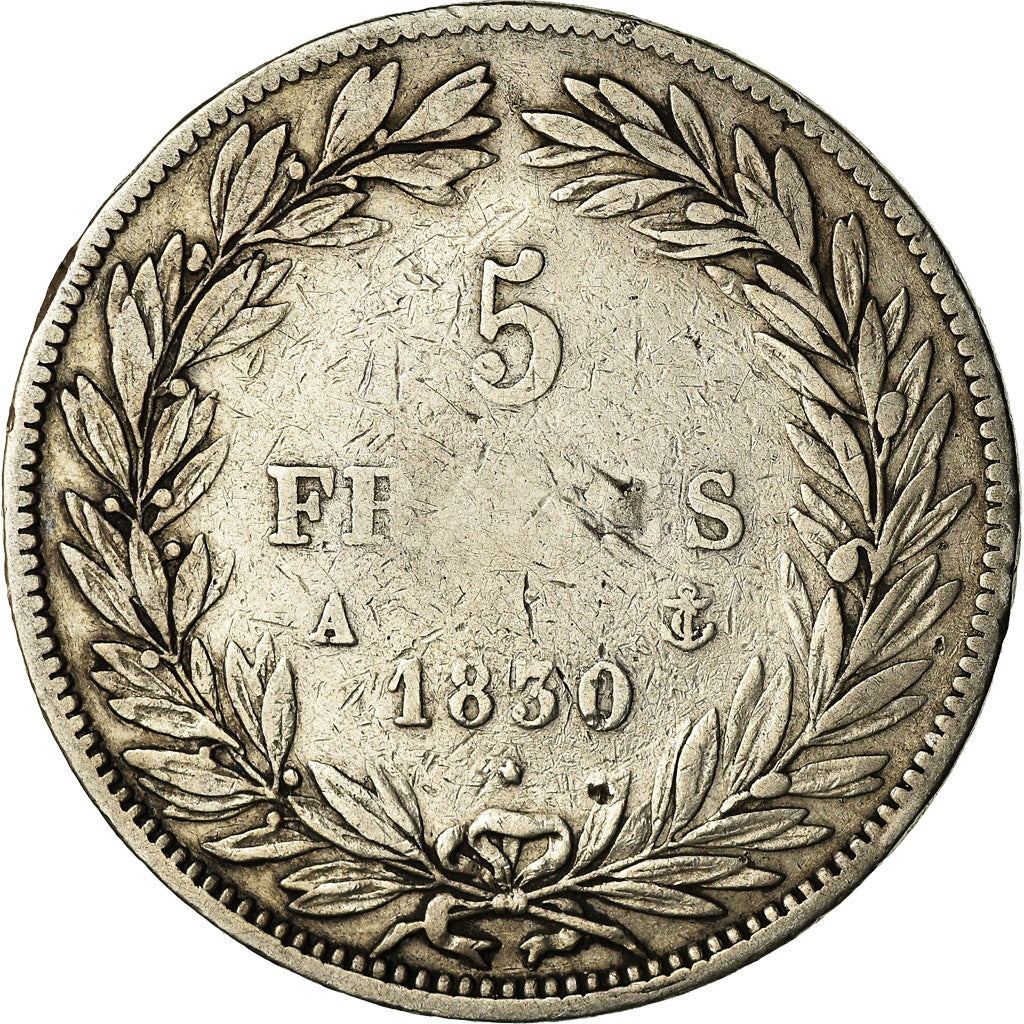 Coin, France, Louis-Philippe, 5 Francs, 1830, Paris, Sans le I, VF(20-25)