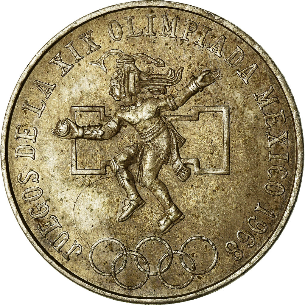 Coin, Mexico, 25 Pesos, 1968, Mexico City, AU(55-58), Silver, KM:479.1