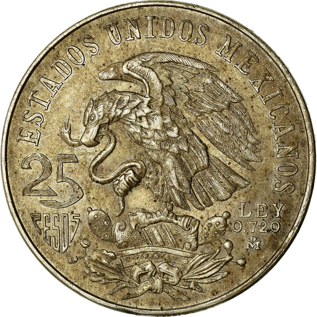 Coin, Mexico, 25 Pesos, 1968, Mexico City, AU(55-58), Silver, KM:479.1