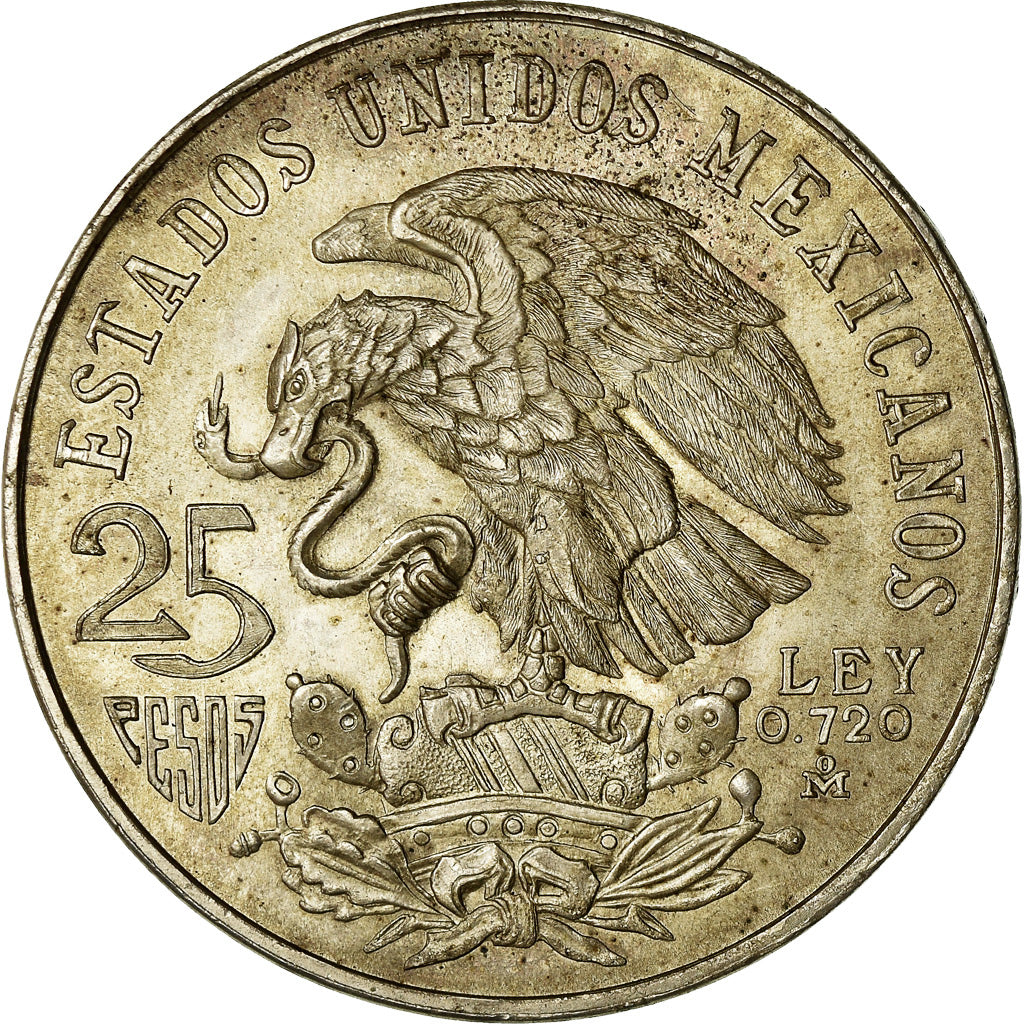 Coin, Mexico, 25 Pesos, 1968, Mexico City, MS(60-62), Silver, KM:479.1