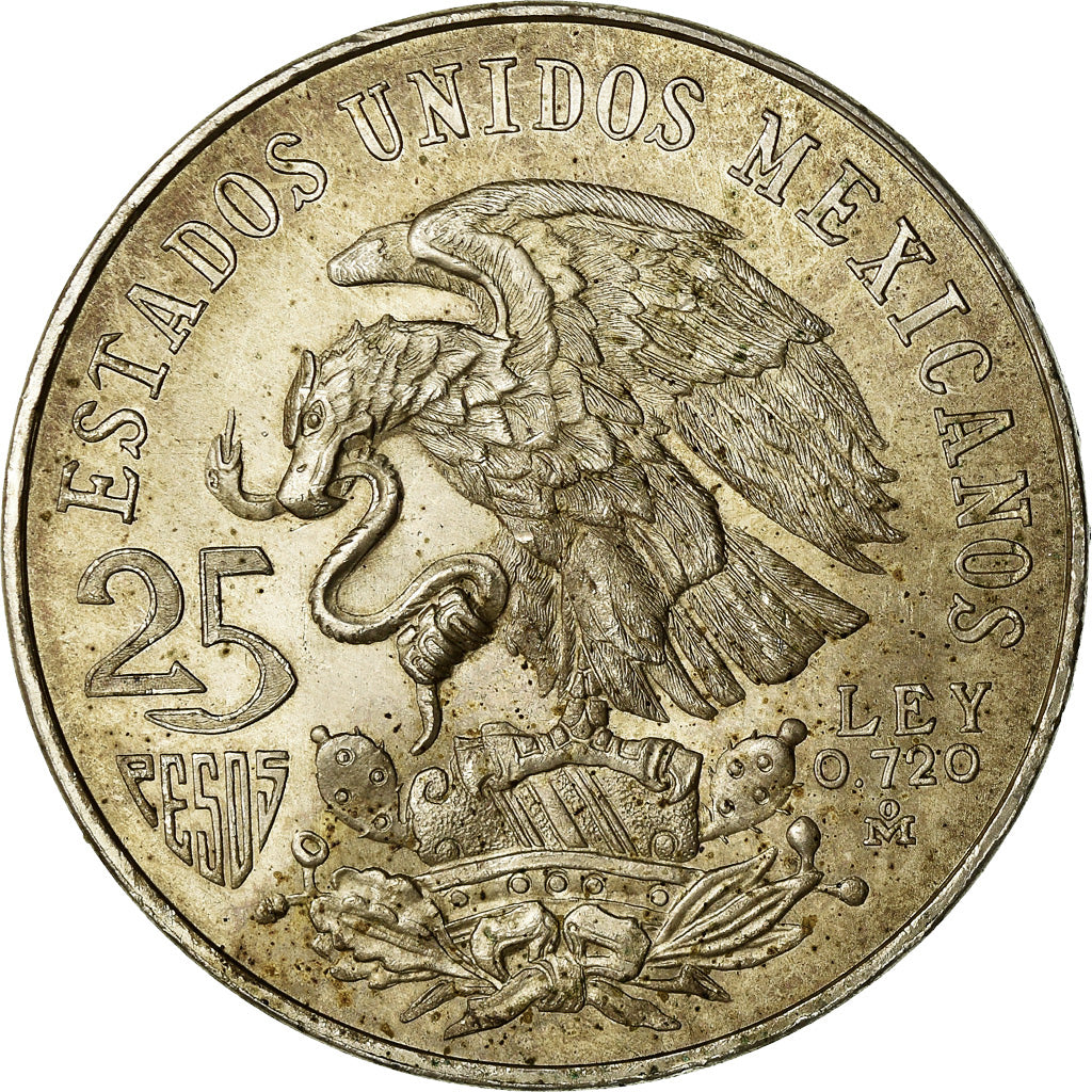 Coin, Mexico, 25 Pesos, 1968, Mexico City, MS(60-62), Silver, KM:479.1