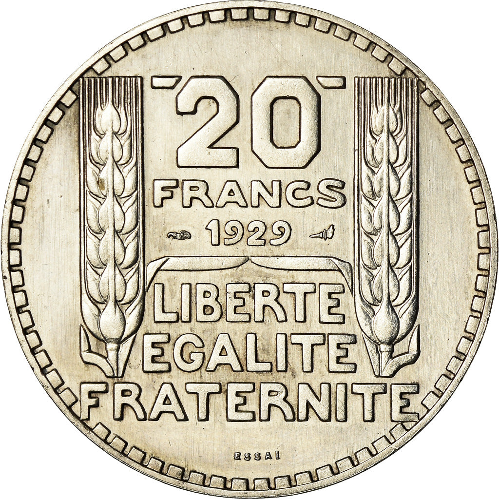 Coin, France, 20 Francs, 1929, Paris, Essai-Piéfort, MS(64), Silver