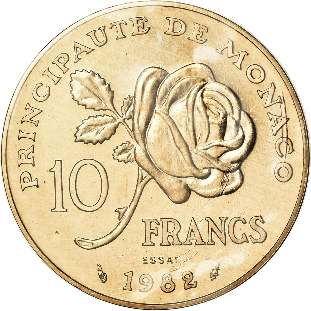 Coin, Monaco, Rainier III, 10 Francs, 1982, Pessac, ESSAI, MS(65-70)