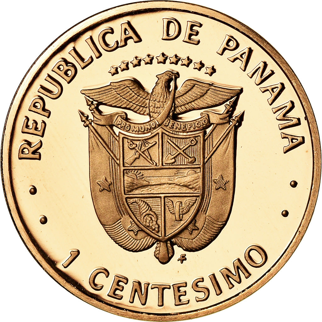 Moneta, Panama, Centesimo, 1975, Franklin Mint, FDC, Zinco placcato rame