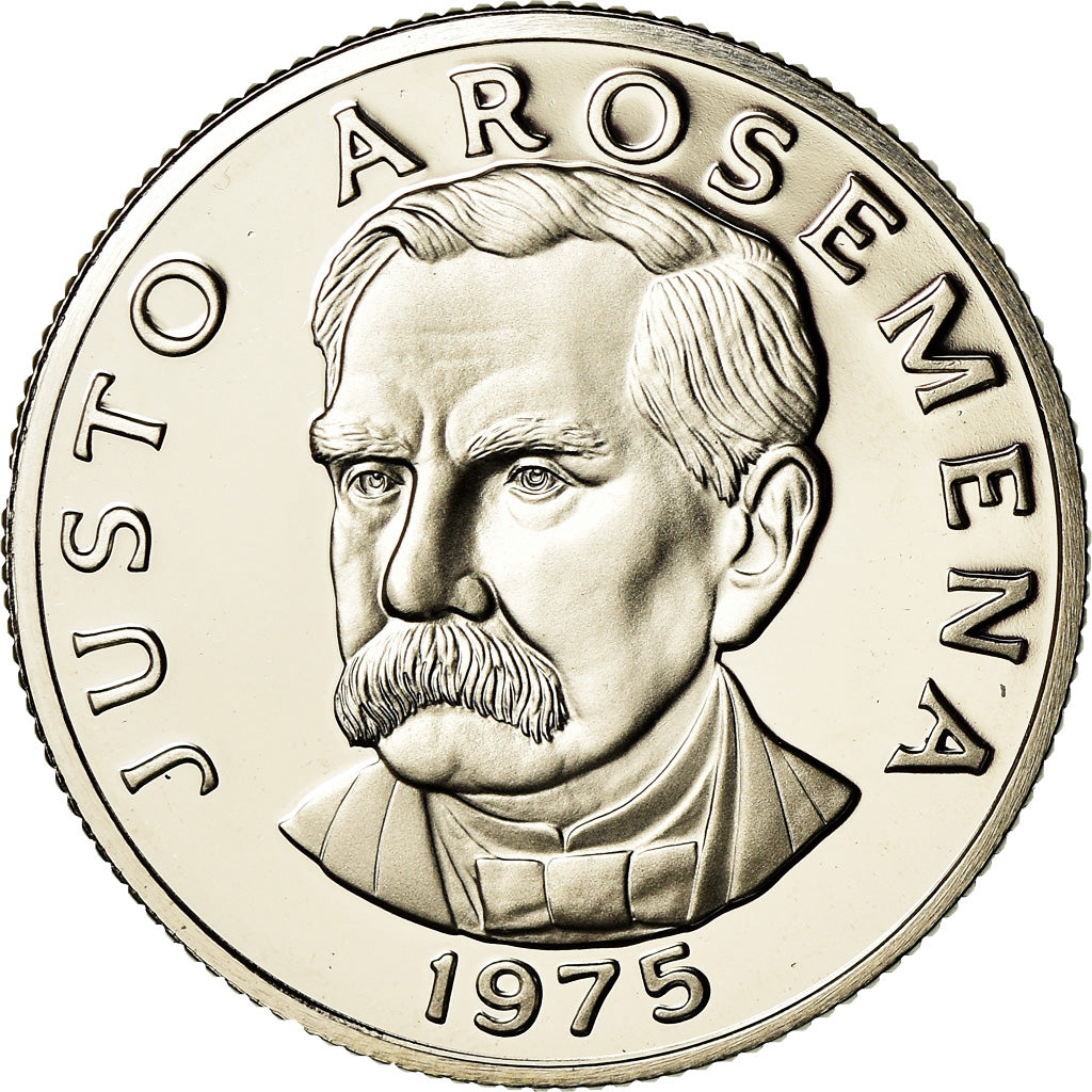 Coin, Panama, 25 Centesimos, 1975, Franklin Mint, MS(65-70), Copper-Nickel Clad