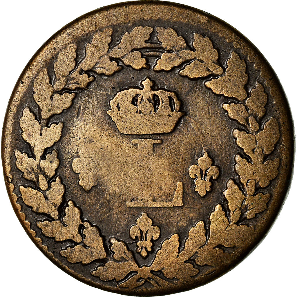 Moneta, Francja, Louis XVIII, Decime, 1815, Strasbourg, VF(20-25), Bronze