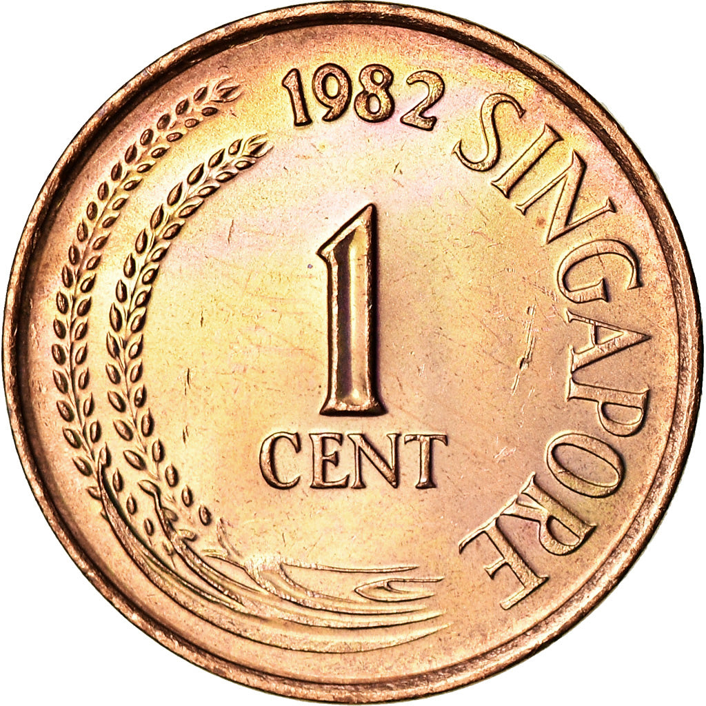 Moneta, Singapur, Cent, 1982, Singapore Mint, MS(63), Miedź powlekana stalą