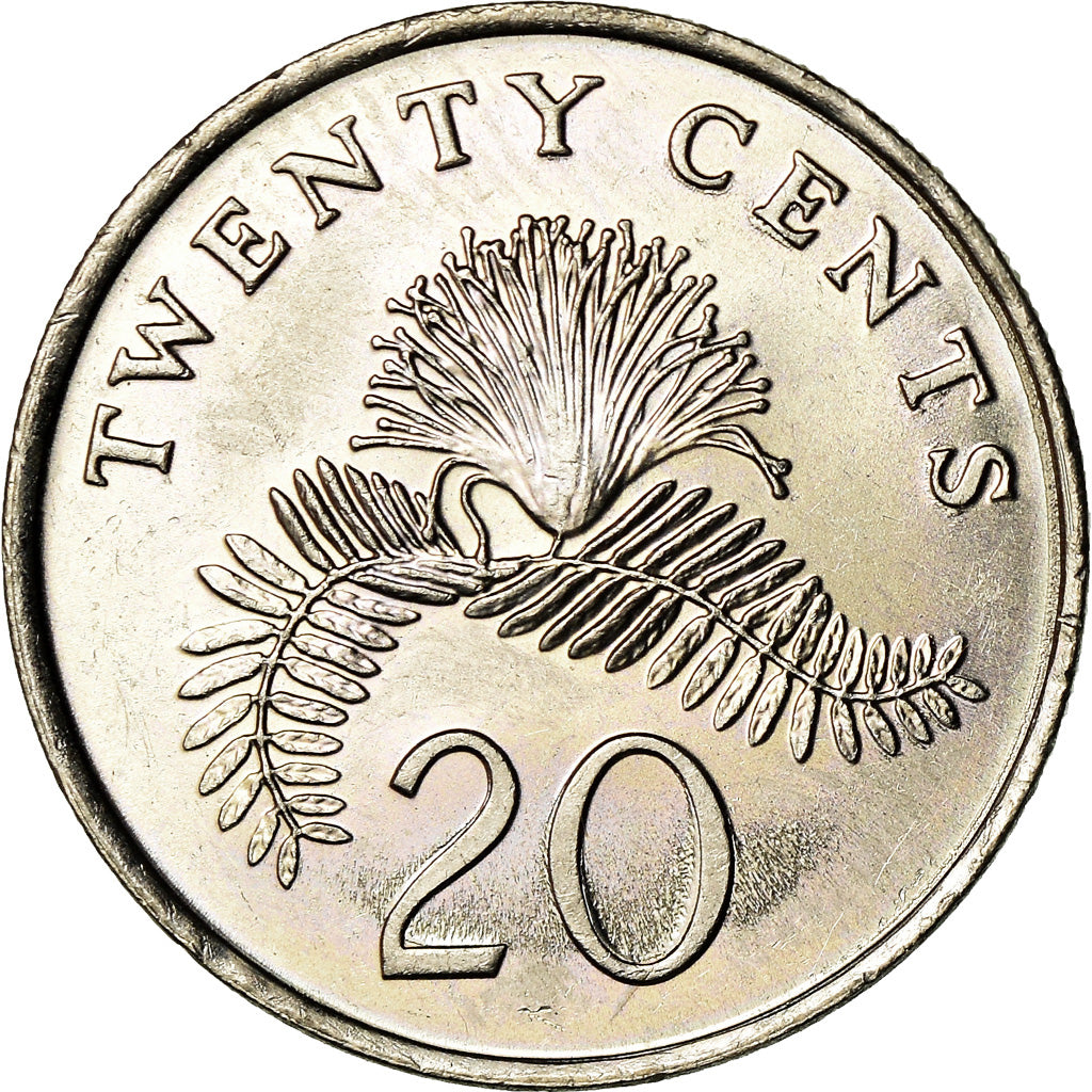 Moneta, Singapore, 20 Cents, 1985, Singapore Mint, SPL, Rame-nichel, KM:4