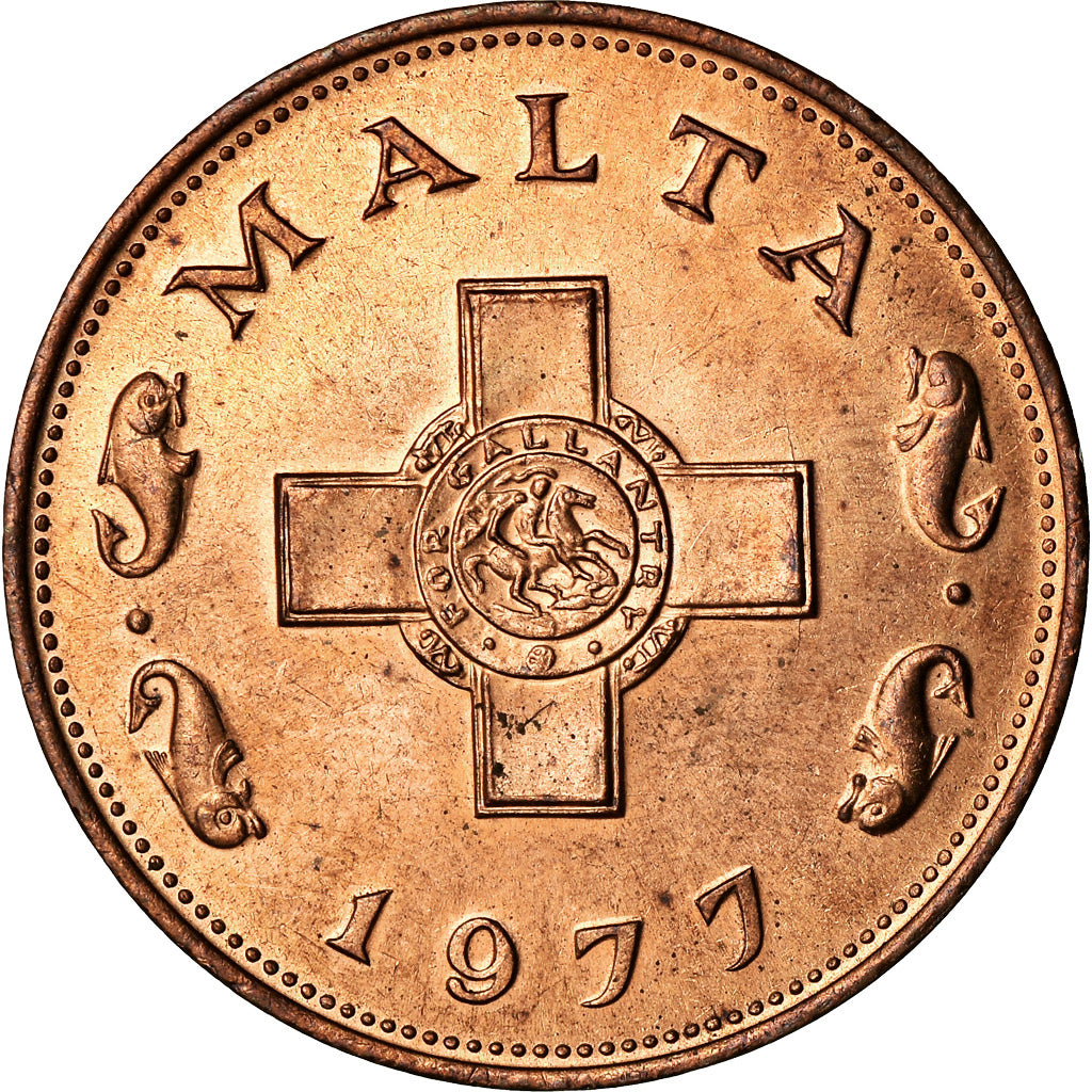 Moneta, Malta, Cent, 1977, British Royal Mint, SPL, Bronzo, KM:8