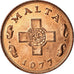 Moneta, Malta, Cent, 1977, British Royal Mint, SPL, Bronzo, KM:8