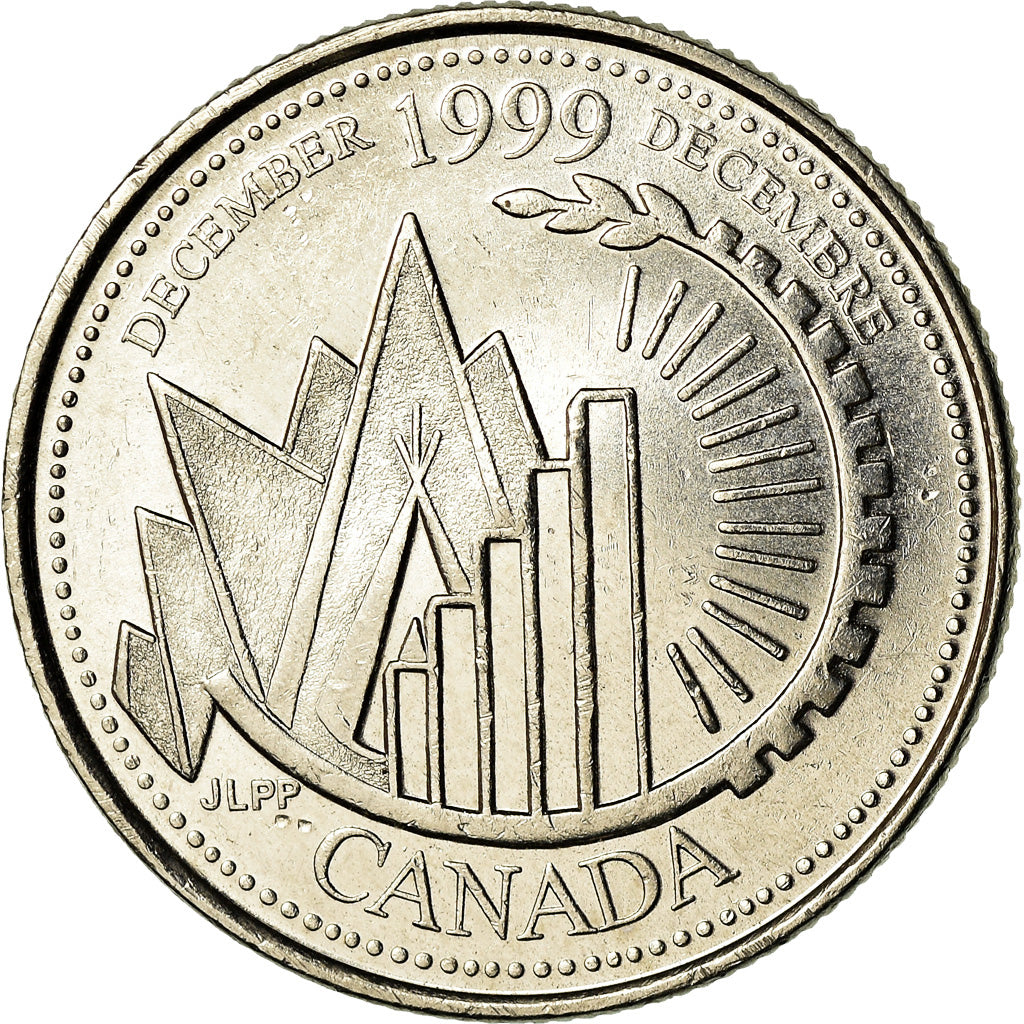 Coin, Canada, Elizabeth II, 25 Cents, 1999, Royal Canadian Mint, Ottawa