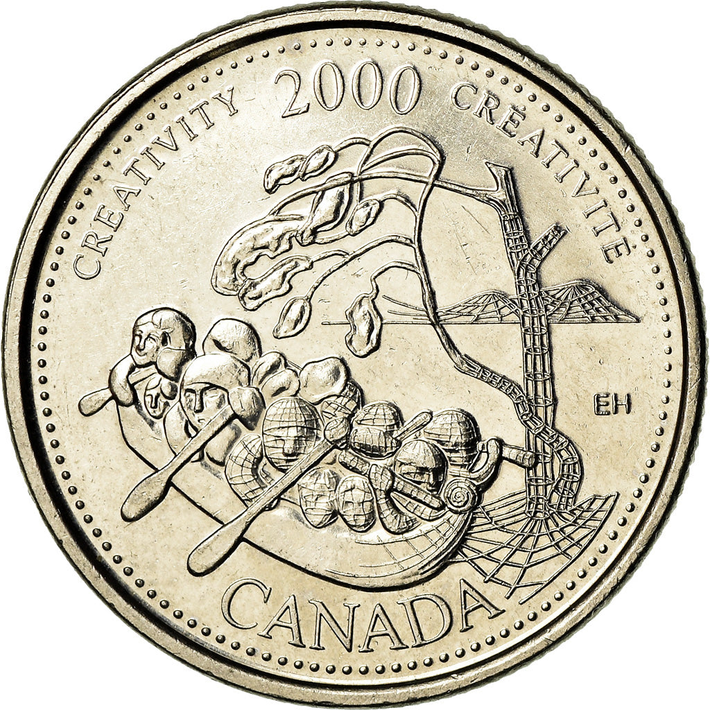 Coin, Canada, Elizabeth II, 25 Cents, 2000, Royal Canadian Mint, Ottawa