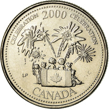 Coin, Canada, Elizabeth II, celebration, 25 Cents, 2000, Royal Canadian Mint