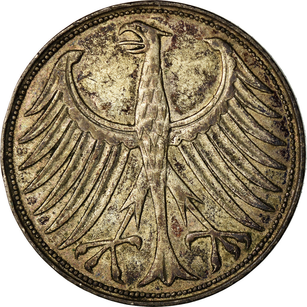 Monnaie, République fédérale allemande, 5 Mark, 1951, Hamburg, TB+, Argent
