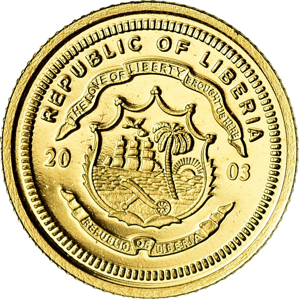 Coin, Liberia, 25 Dollars, 2003, MS(65-70), Gold