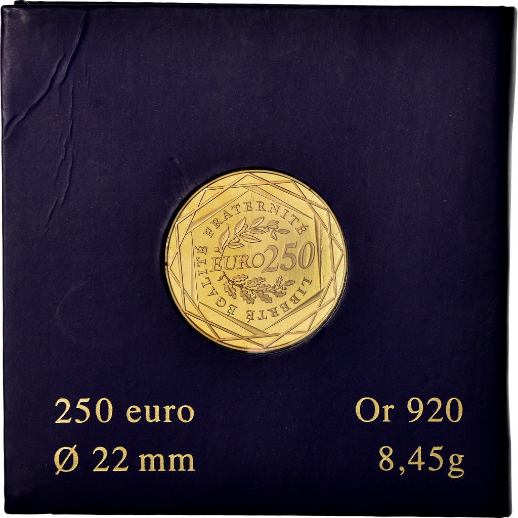 France, 250 Euro, 2009, MS(65-70), Gold, KM:1583