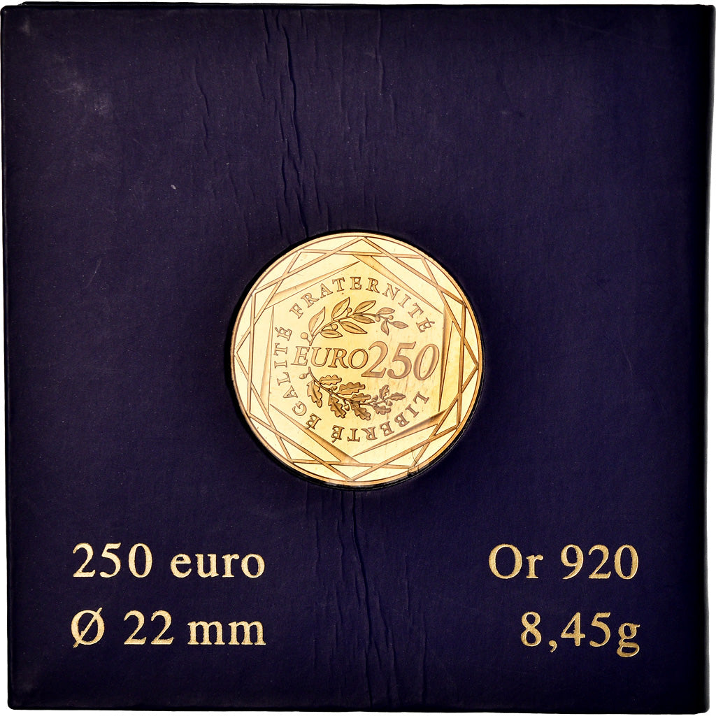 France, 250 Euro, 2009, MS(65-70), Gold, KM:1583