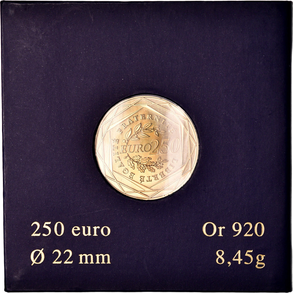 France, 250 Euro, 2009, MS(65-70), Gold, KM:1583