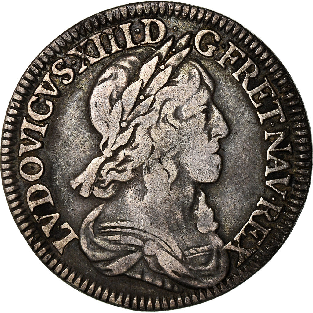 Coin, France, Louis XIII, 1/4 Écu 2e poinçon de Warin, buste drapé et