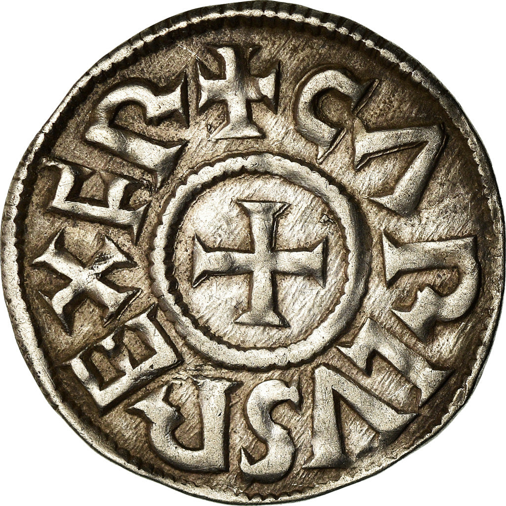 Coin, France, Charles II, Denier, Melle, AU(55-58), Silver, Prou:692-697