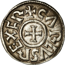 Coin, France, Charles II, Denier, Melle, AU(55-58), Silver, Prou:692-697