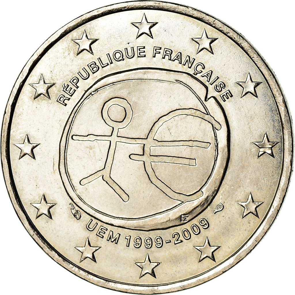 France, 2 Euro, Fautée monométallique 2009, Pessac, Cupro-nickel, SUP+