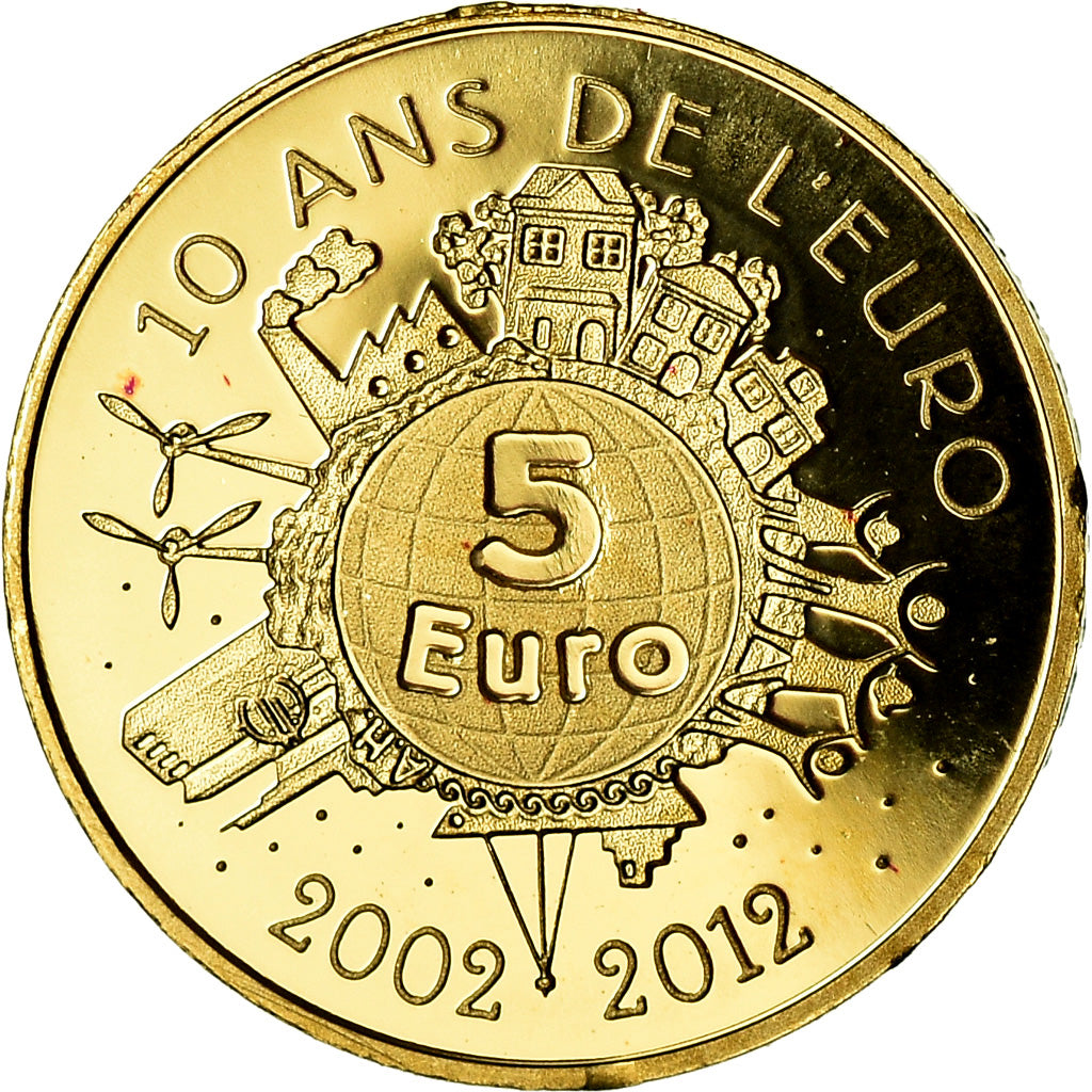 Francia, 5 Euro, 2012, Proof, FDC, Oro, Gadoury:EU525, KM:1890