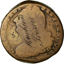 Münze, Frankreich, 2 Sols, 1792, Countermark, S, Métal de cloche