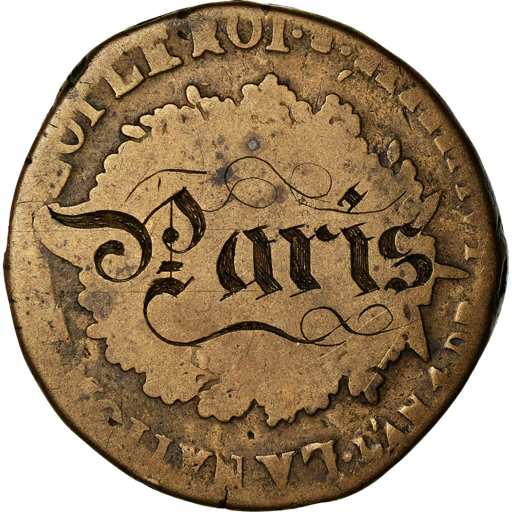 Münze, Frankreich, 2 Sols, 1792, Countermark, S, Métal de cloche