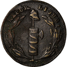 Moeda, França, essai au faisceau, 1792, Paris, EF(40-45), Cobre