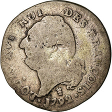 Coin, France, 15 sols françois, 15 Sols, 1/8 ECU, 1792, Limoges, VF(20-25)