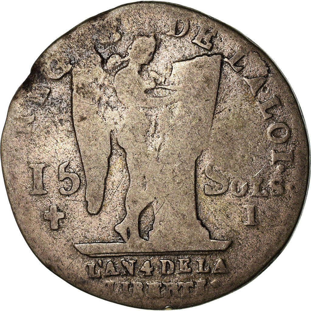 Coin, France, 15 sols françois, 15 Sols, 1/8 ECU, 1792, Limoges, VF(20-25)