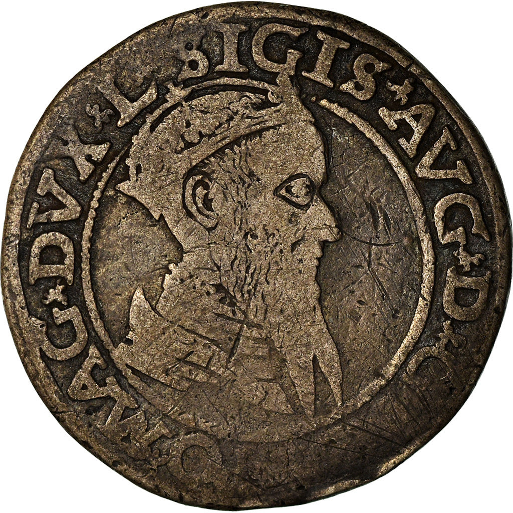 Moneta, Lituania, 4 Groschen, 1566, MB+, Argento