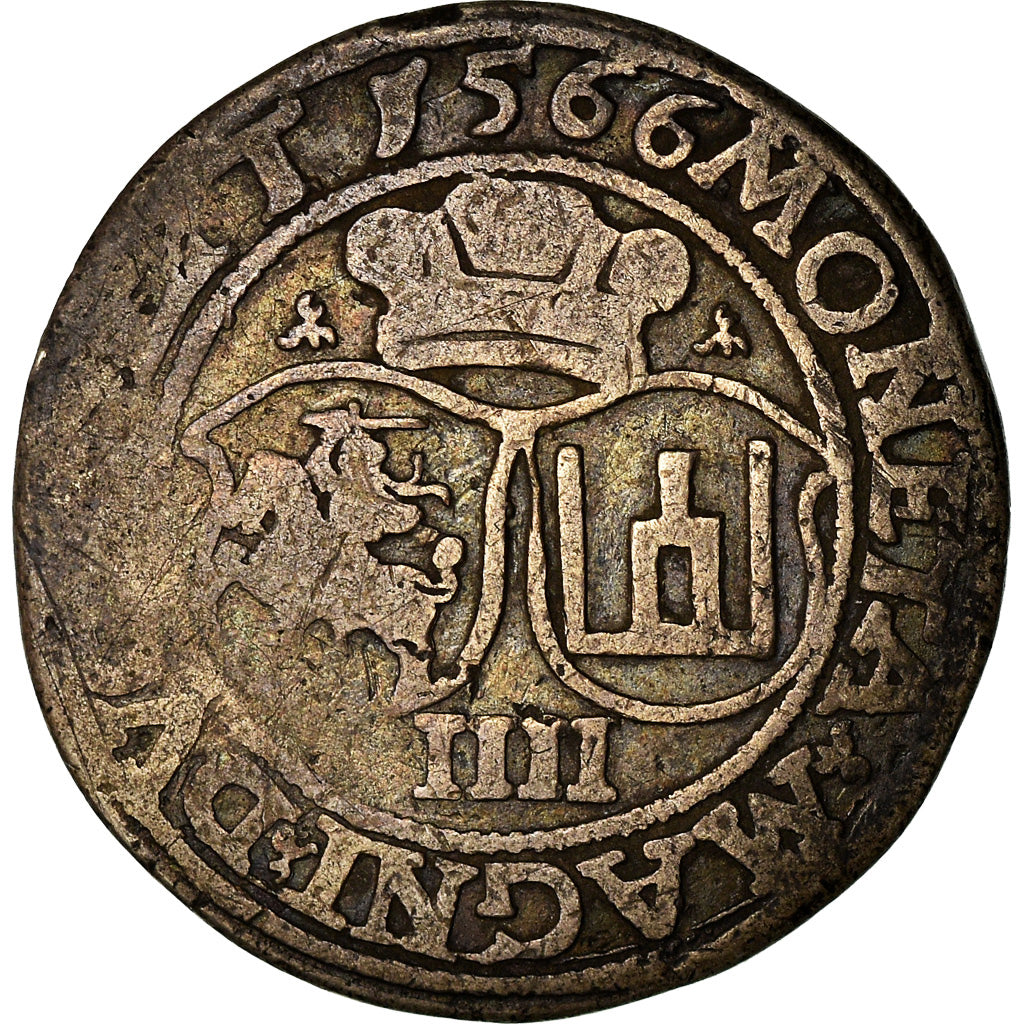 Moneta, Lituania, 4 Groschen, 1566, MB+, Argento