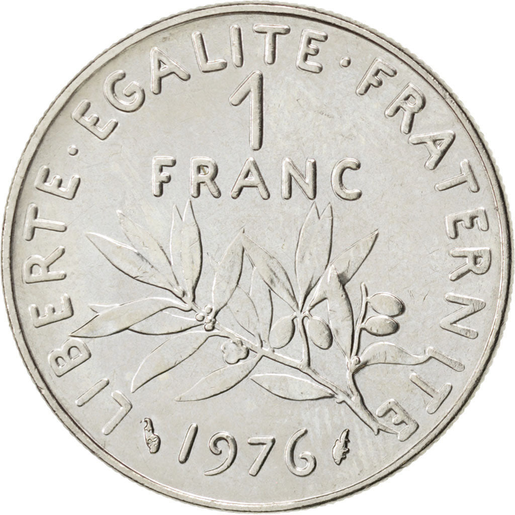 FRANCE, Semeuse, Franc, 1976, Paris, KM #925.1, MS(60-62), Nickel, 24, Gadoury..