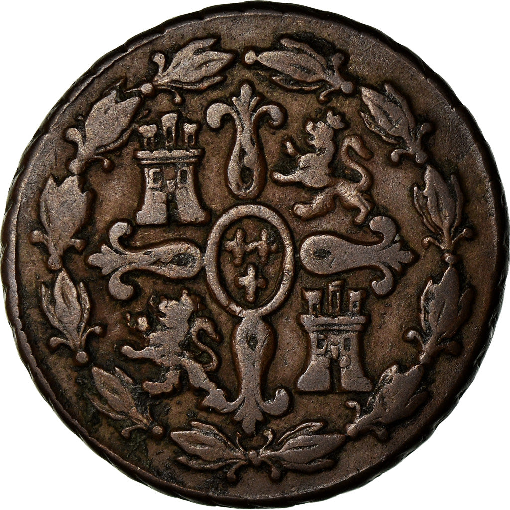 Coin, Spain, Charles III, 4 maravedis, 1787, Segovia, VF(30-35), Copper