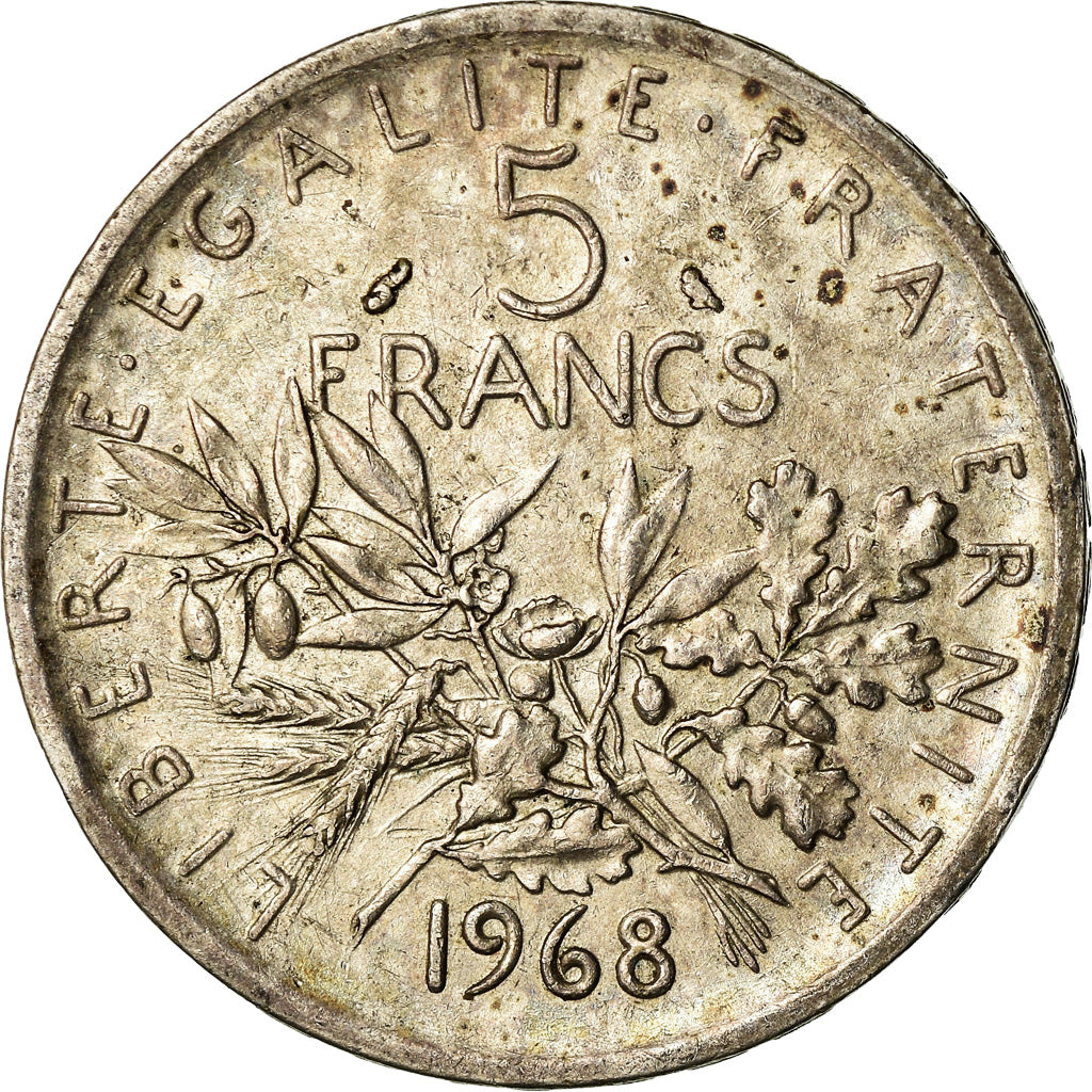 Coin, France, Semeuse, 5 Francs, 1968, Paris, AU(50-53), Silver, KM:926