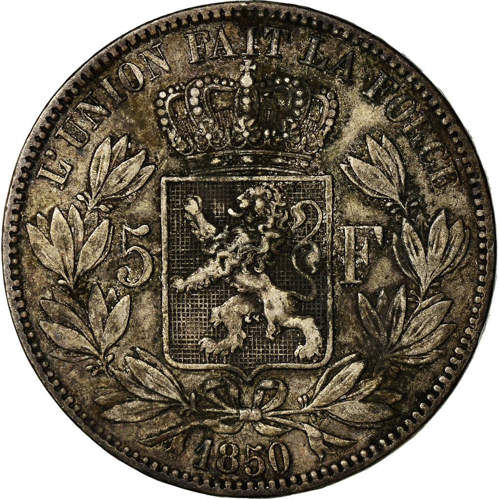 Coin, Belgium, Leopold I, 5 Francs, 5 Frank, 1850, VF(30-35), Silver, KM:17
