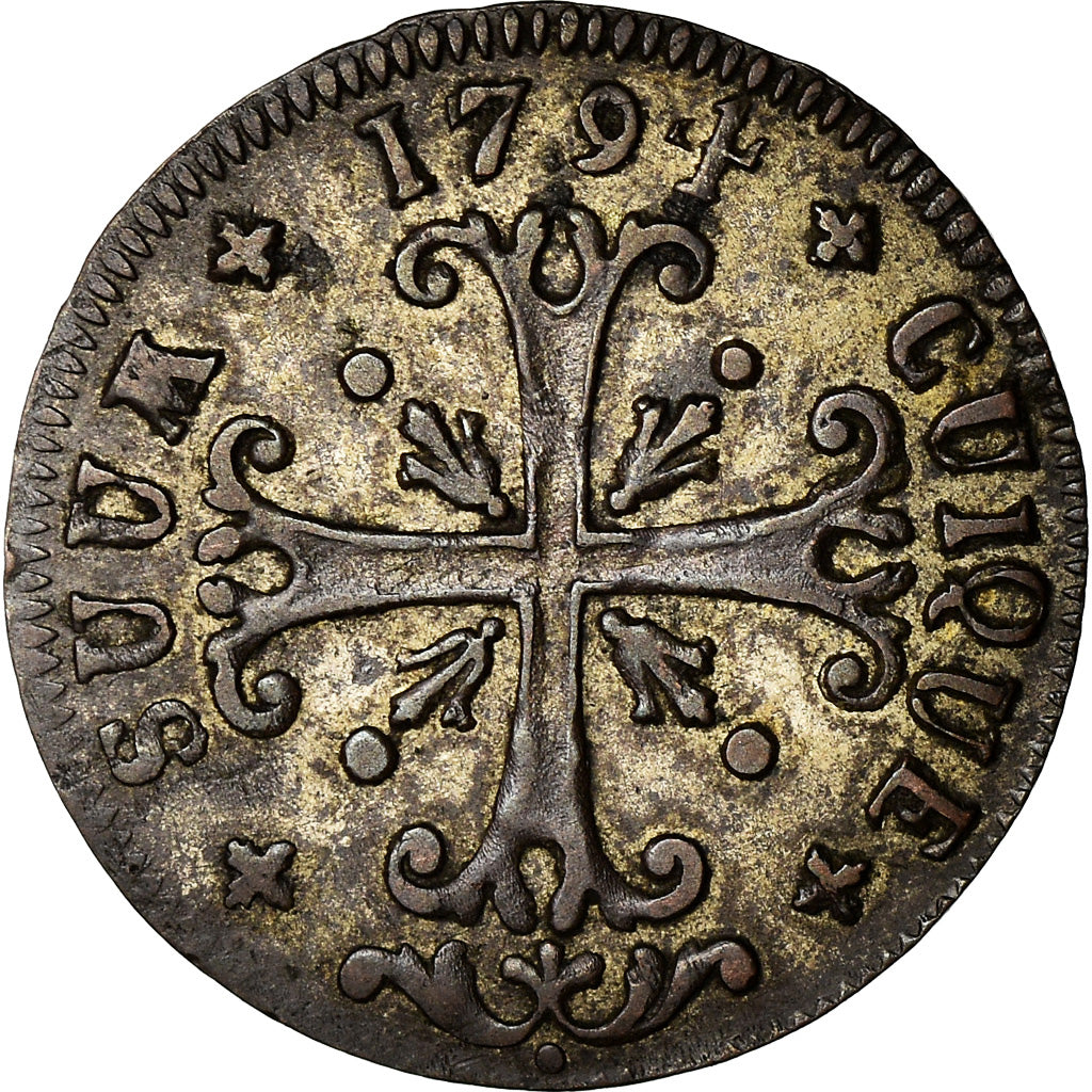 Coin, SWISS CANTONS, NEUCHATEL, 1/2 Batzen, 1794, Neuenburg, EF(40-45), Billon