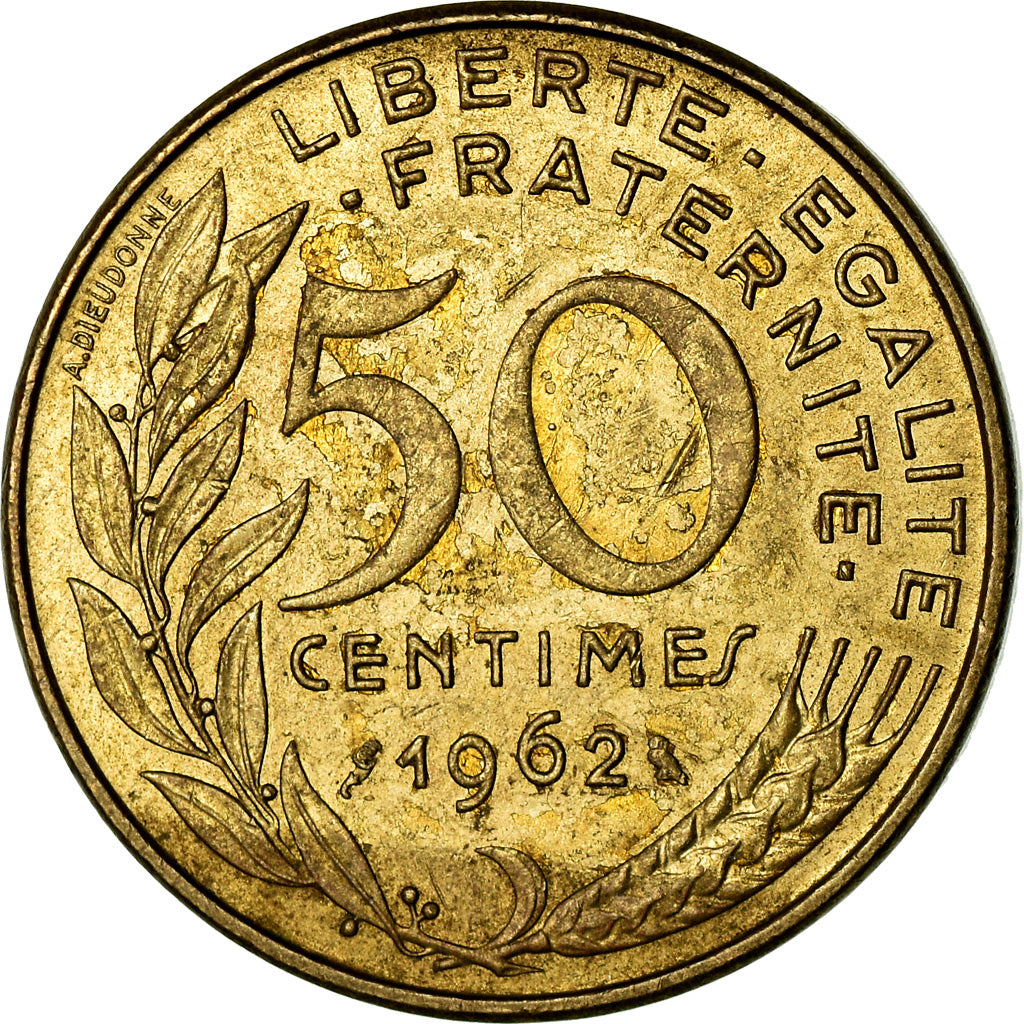 Coin, France, Marianne, 50 Centimes, 1962, EF(40-45), Aluminum-Bronze, KM:939.2