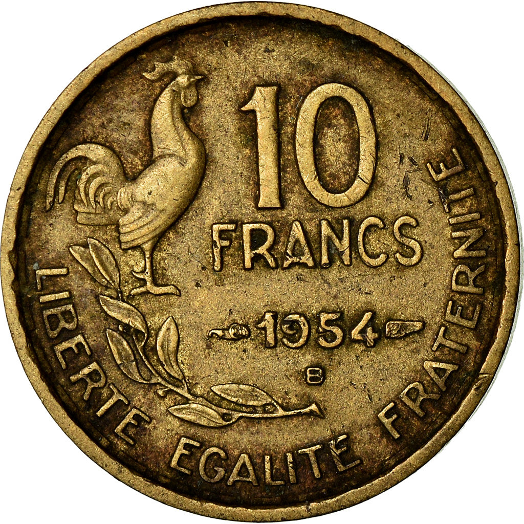 Coin, France, Guiraud, 10 Francs, 1954, Beaumont - Le Roger, VF(30-35)