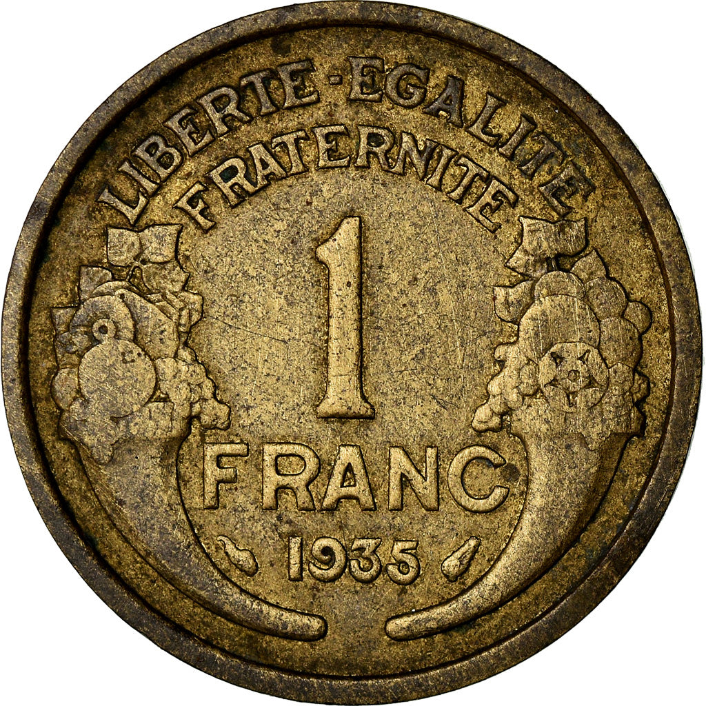 Münze, Frankreich, Morlon, Franc, 1935, Paris, S+, Aluminum-Bronze, KM:885
