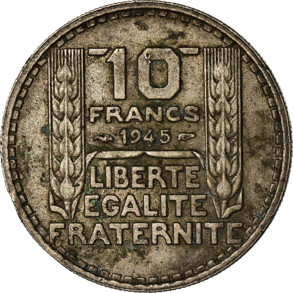 Coin, France, Turin, 10 Francs, 1945, Paris, Rameaux courts, VF(30-35)