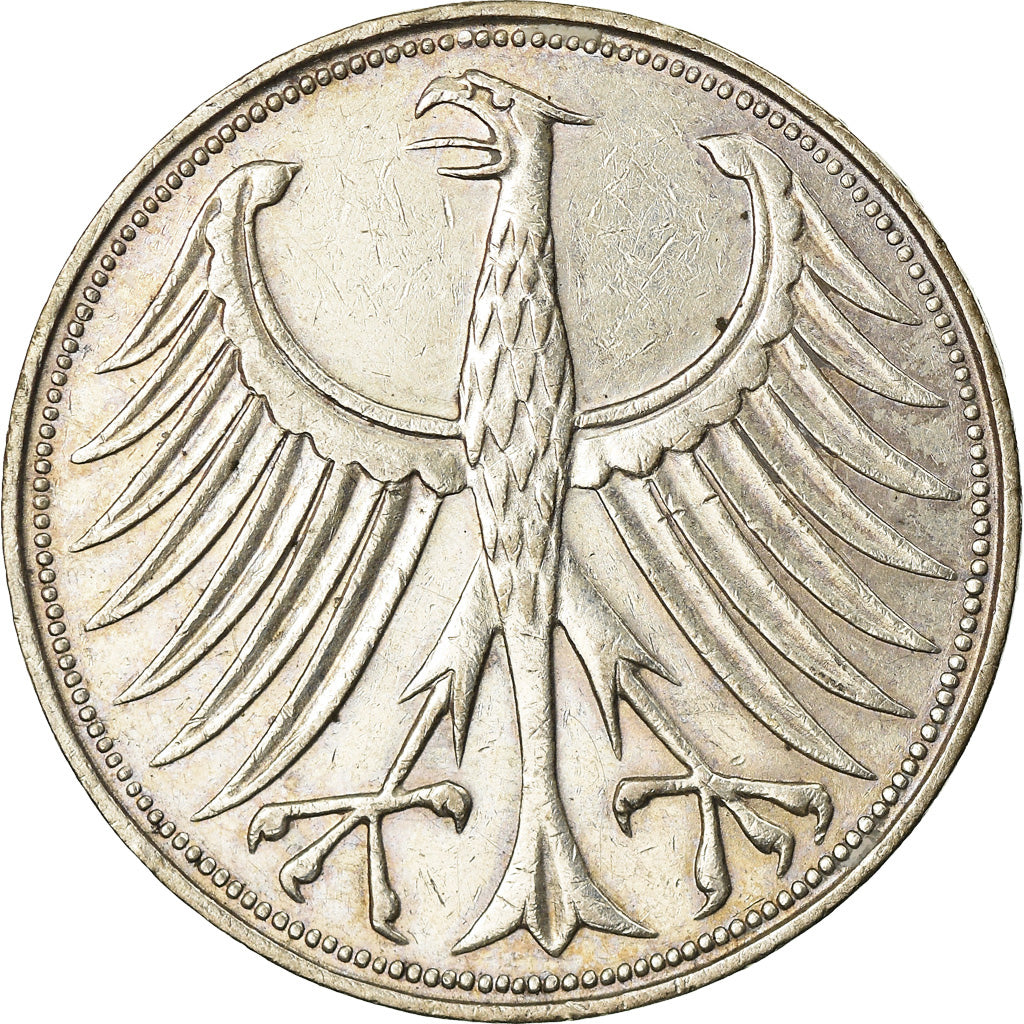 Coin, GERMANY - FEDERAL REPUBLIC, 5 Mark, 1956, Munich, EF(40-45), Silver