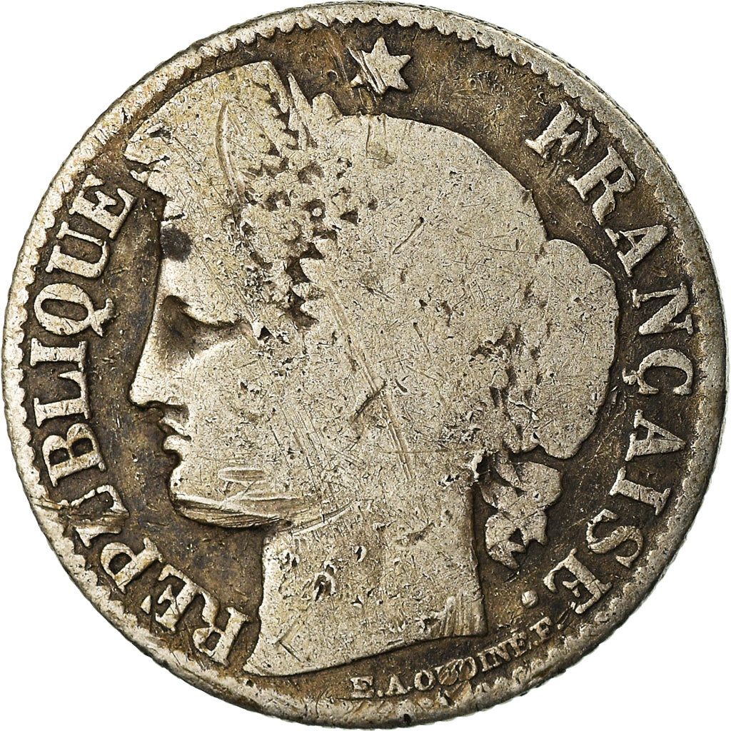 Moneta, Francja, Cérès, 50 Centimes, 1871, Paris, VF(20-25), Srebro, KM:834.1