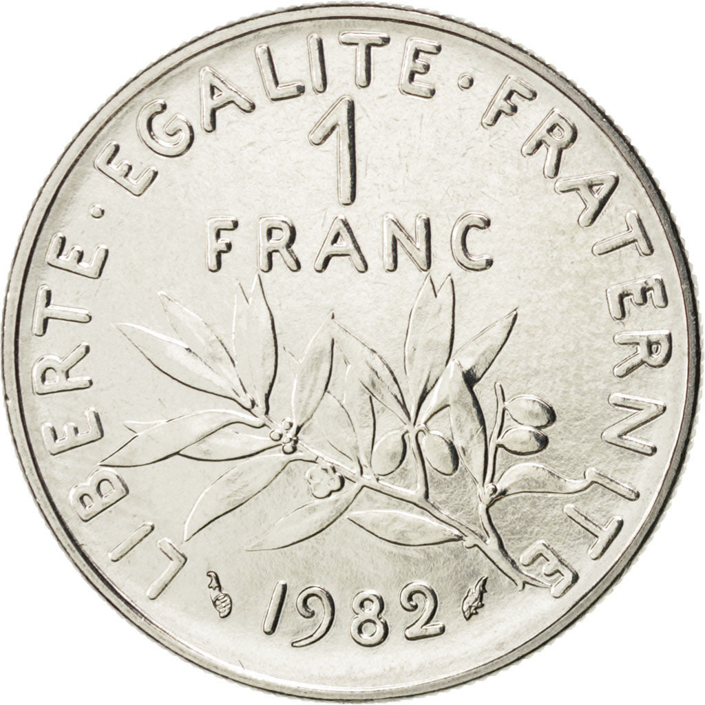 FRANCE, Semeuse, Franc, 1982, Paris, KM #925.1, MS(63), Nickel, 24, Gadoury...