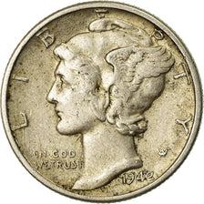 Coin, United States, Mercury Dime, Dime, 1942, U.S. Mint, Philadelphia