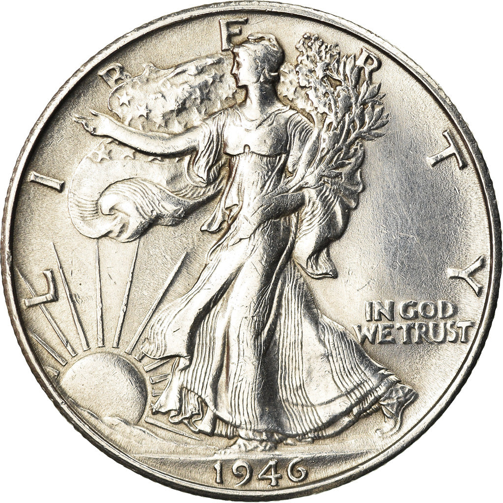 Coin, United States, Walking Liberty Half Dollar, Half Dollar, 1946, U.S. Mint