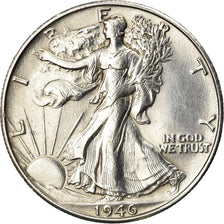 Coin, United States, Walking Liberty Half Dollar, Half Dollar, 1946, U.S. Mint